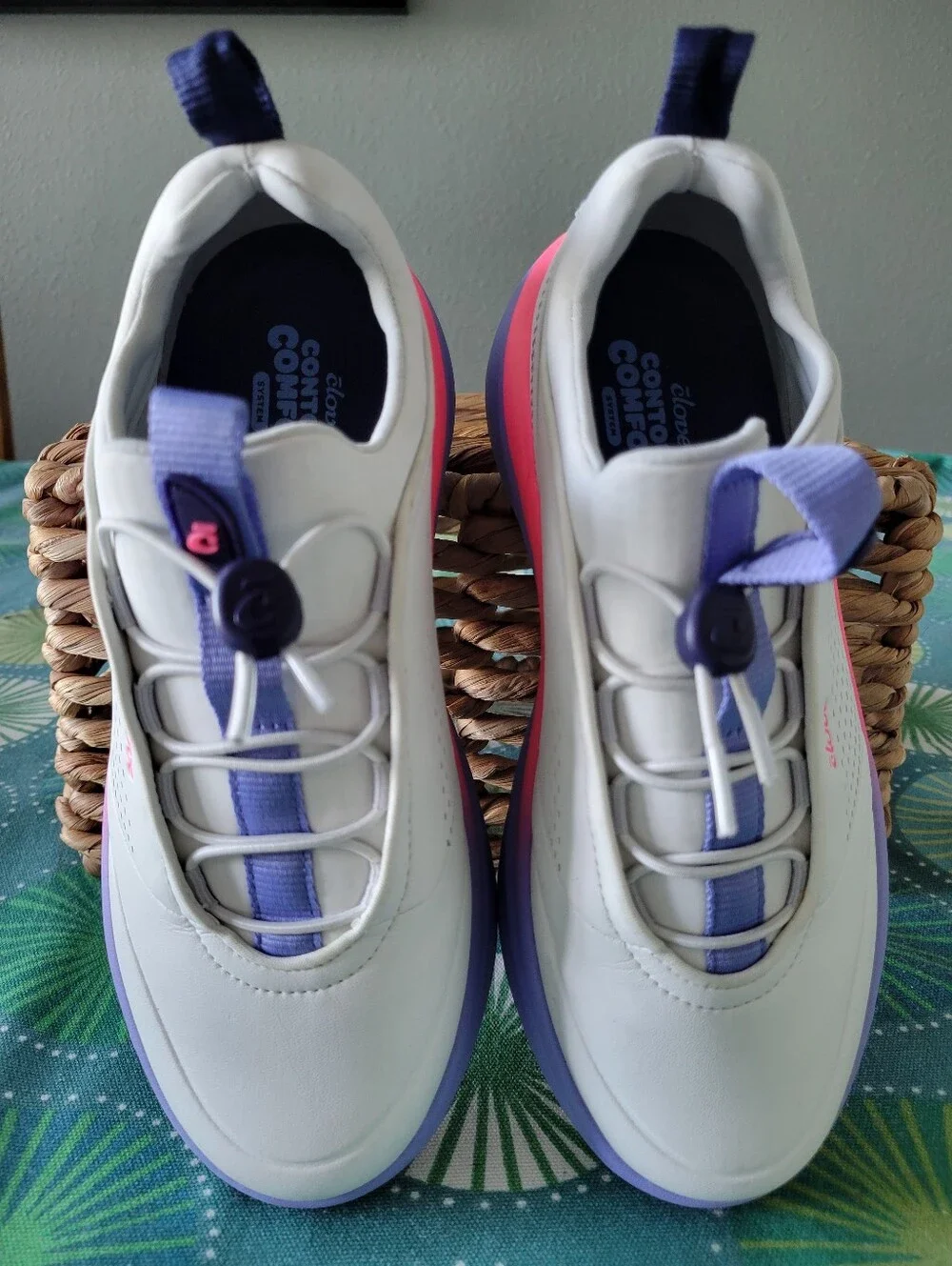 Clove Women's Prima S Sneakers Shoes Bright Grey / Periwinkle / Pink Size 6.5